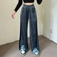 thumbnail image 3 of Pantalones Rectos, Pantalones De Trabajo De Pierna Ancha De Terciopelo Reflectante Con Cordón Para Mujer Rayas Suaves Con Bolsillos Para La Vida Diaria Para Viajes, 3 of 6