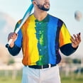 thumbnail image 6 of Balery Rainbow Colored Baseball Jersey for Men Casual Button Down Shirts Short Sleeve Active Team Sports Uniform-X-Large, 6 of 9
