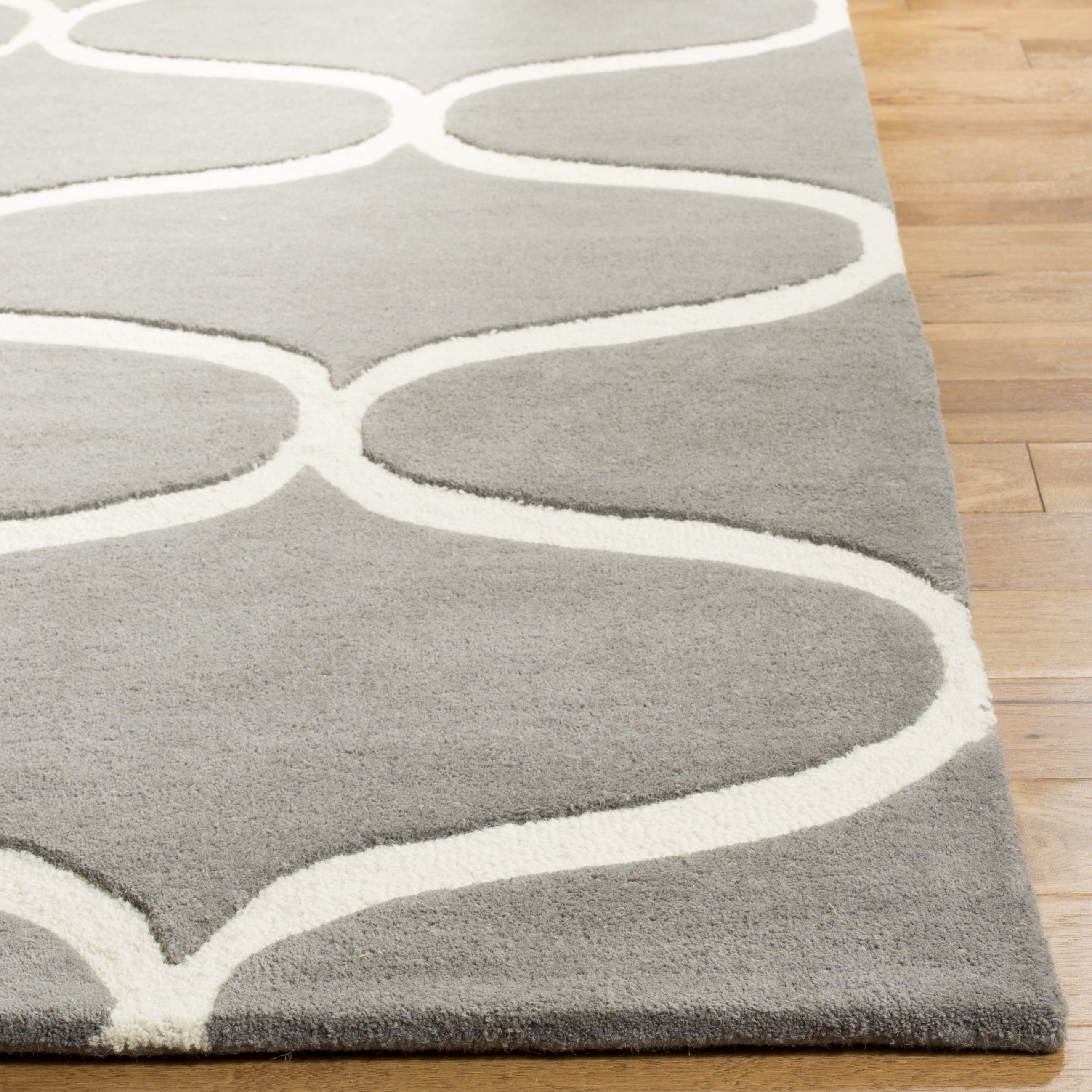 SAFAVIEH Cambridge Jared Geometric Wool Runner Rug, Dark Gray/Ivory, 2'6" x 8'