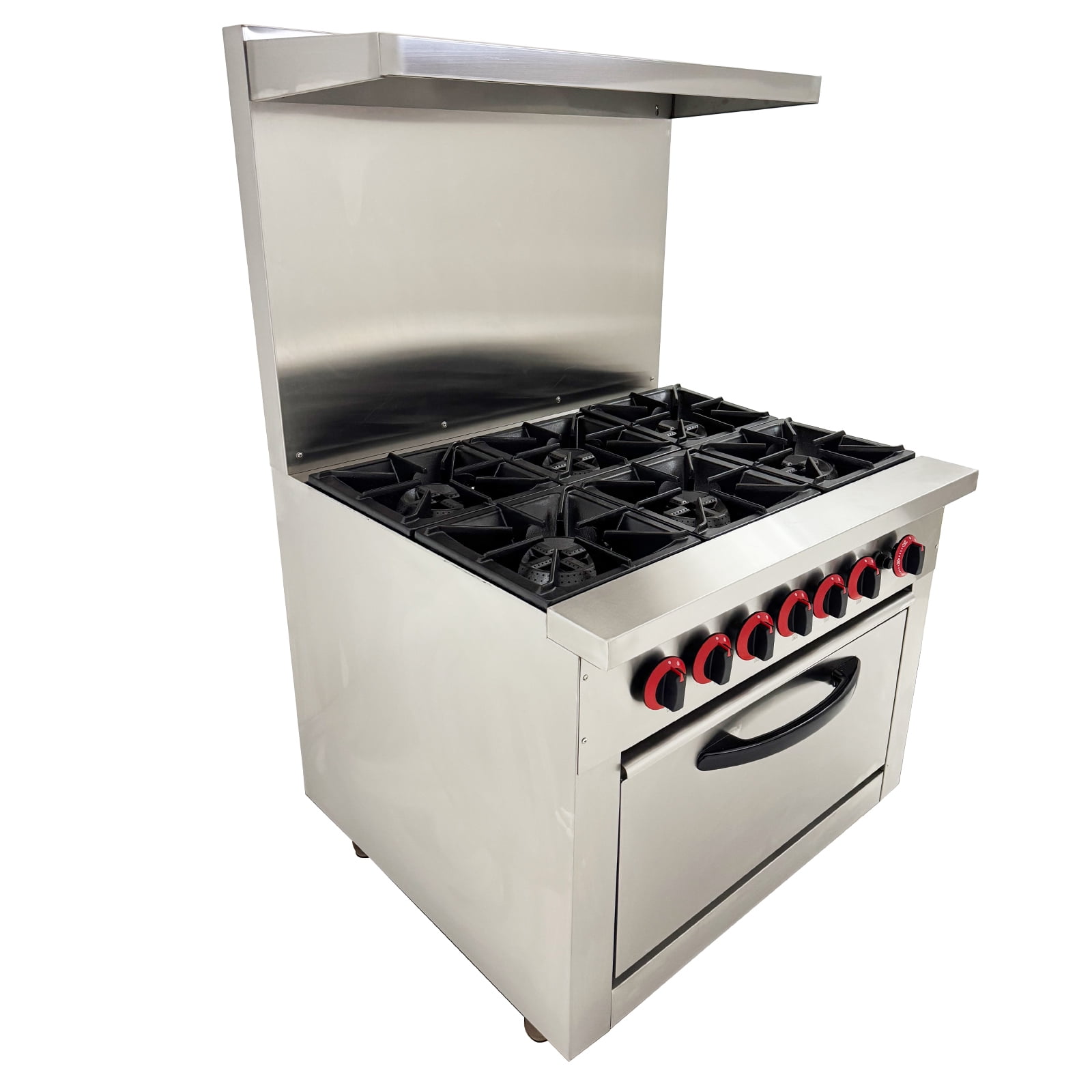 6 Heads Burner Gas Range Hot Plate Stove Kitchen Restaurant Cooker with Baking Oven