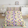 thumbnail image 2 of Feelyou Boho Multicolor Dot Full Size Comforter Sets, Cartoon Polka Print Bedding Comforter Set, White Purple Orange, Halloween Reversible, 3 Pieces, 1 Comforter and 2 Pillowcases, 2 of 7
