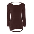 thumbnail image 5 of Long Sleeve Tops Pullover Sweaters for Women Casual Solid Long Sleeve Jumper Sweaters Blouse Sweaters for Women Brown XXL, 5 of 5
