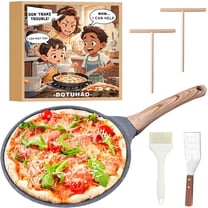 Nonstick Crepe Pan Set, 5 Piece Set Kitchen Pancake Grill Pan, 11 Inch Granite Coating Flat Skillet Tawa Dosa Tortilla Pans, Pizza Pan, Fry Pans Compatible with All Stovetops