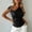 Black, variant on Womens Slim Fit Blouses Elegant V Neck Metal Ring Off The Shoulder Wrap Tops Short Sleeve Ruched Summer Shirts