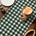 thumbnail image 4 of Table Runner - 36 Inch Long, Farmhouse Green Plaid Kitchen Dining Table Runner Dresser Scarves, Vintage Country Cock Checkered Farmhouse Decor for Coffee Tables Wedding Party Banquet, 4 of 8