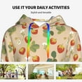 thumbnail image 4 of Daiia Floral Strawberr Pattern Women's Fashion Hoodies & Sweatshirts with Kangaroo Pocket Hooded Sweatshirt with Eye-catching Drawstrings-Small, 4 of 7