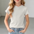 thumbnail image 2 of PEASKJP Baby Top Shirts for Girl Casual Girl's Short Sleeve Graphic T Shirt Halloween Shirts (Beige,5-6 Years), 2 of 7