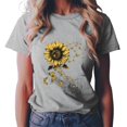 thumbnail image 2 of felwors Women's Graphic Shirts Boho Tee Tops Cute Summer Vintage Short Sleeve Holiday T Shirt (Light Gray, S), 2 of 6