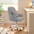 thumbnail image 5 of Home Office Chair Velvet Vanity Chairs Cute Makeup Desk Chair with Wheels Mid Back Computer Chairs Height Adjustable Small Swivel Rolling Task Chair, 5 of 6