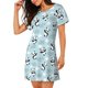 thumbnail image 2 of Fotbe Cute Panda Bear Bata de Dormir para Mujer con Estampado, Camisón de Algodón de Manga Corta, Ropa de Dormir Casual, 2 of 6