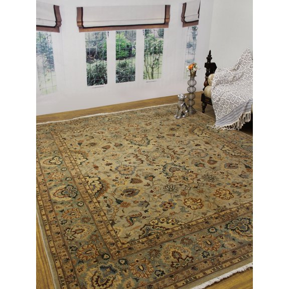Ankara Lahore 97 Lt. Grey/Lt. Green Rug, 8'2" x 9'11"