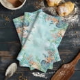thumbnail image 6 of Blue Coastal Kitchen Towels Set of 2, Water Absorbent Dish Towel, Summer Nautical Beach Coral Starfish Decorative Hand Towels - Quick Drying Cloth for Cooking Baking, 18x28 Inch, 6 of 8