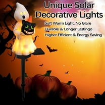Solar Outdoor Garden Halloween Lantern, Resin Ghost Festival Craft, Ground Insertion Decoration for Yard, Lawn, Porch, and Party Display