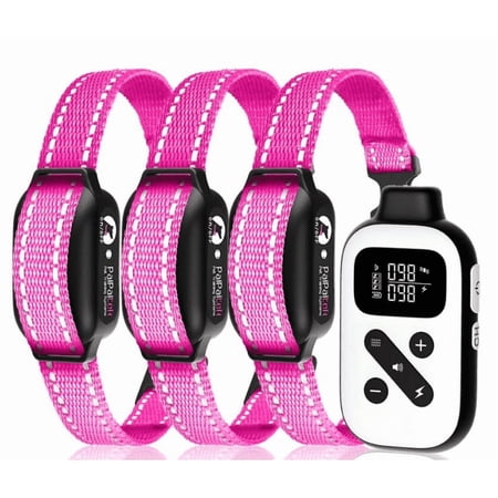 PetJoy 3 Dog Shock Collar for Large Dogs Automatic Bark Collar with Remote Bark and Training Collar Combo Shock Collar with 5 Adjustable Levels of Sensitivity to Suit All Breeds of Dogs