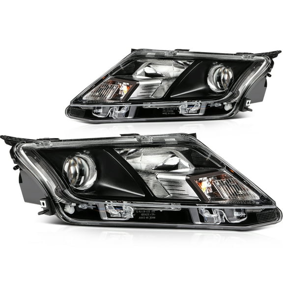 SCITOO Headlight Assembly Fit 2010-2012 for Ford Fusion Pair Headlamps Chrome Housing FO2503273