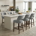 thumbnail image 6 of Vknow Furniture Adult Mid Back Tufted Bar Stools - Set of 6, Gray, 6 of 9