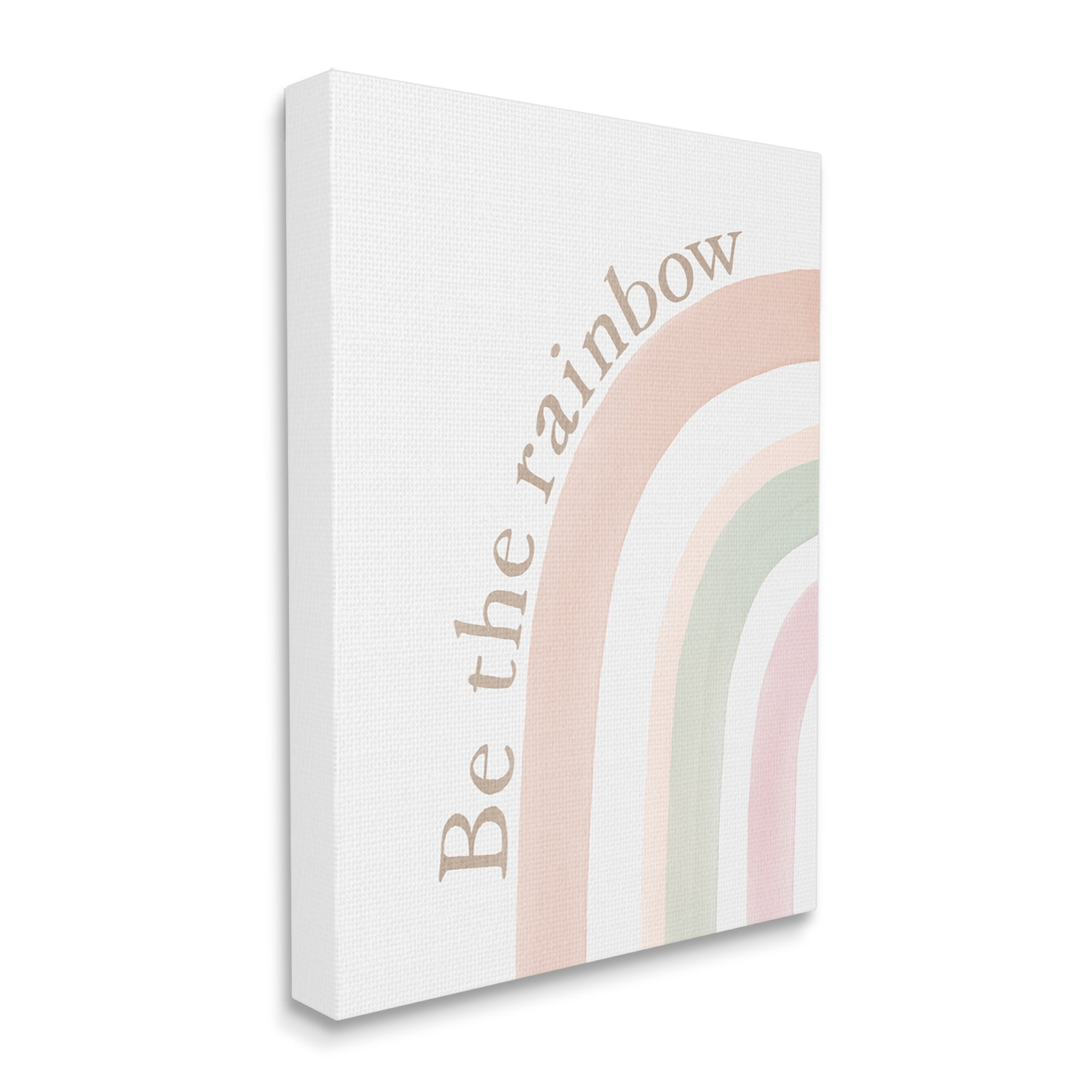 Stupell Industries Be The Rainbow Pastel Inspirational Painting Gallery Wrapped Canvas Print Wall Art, 30 x 40