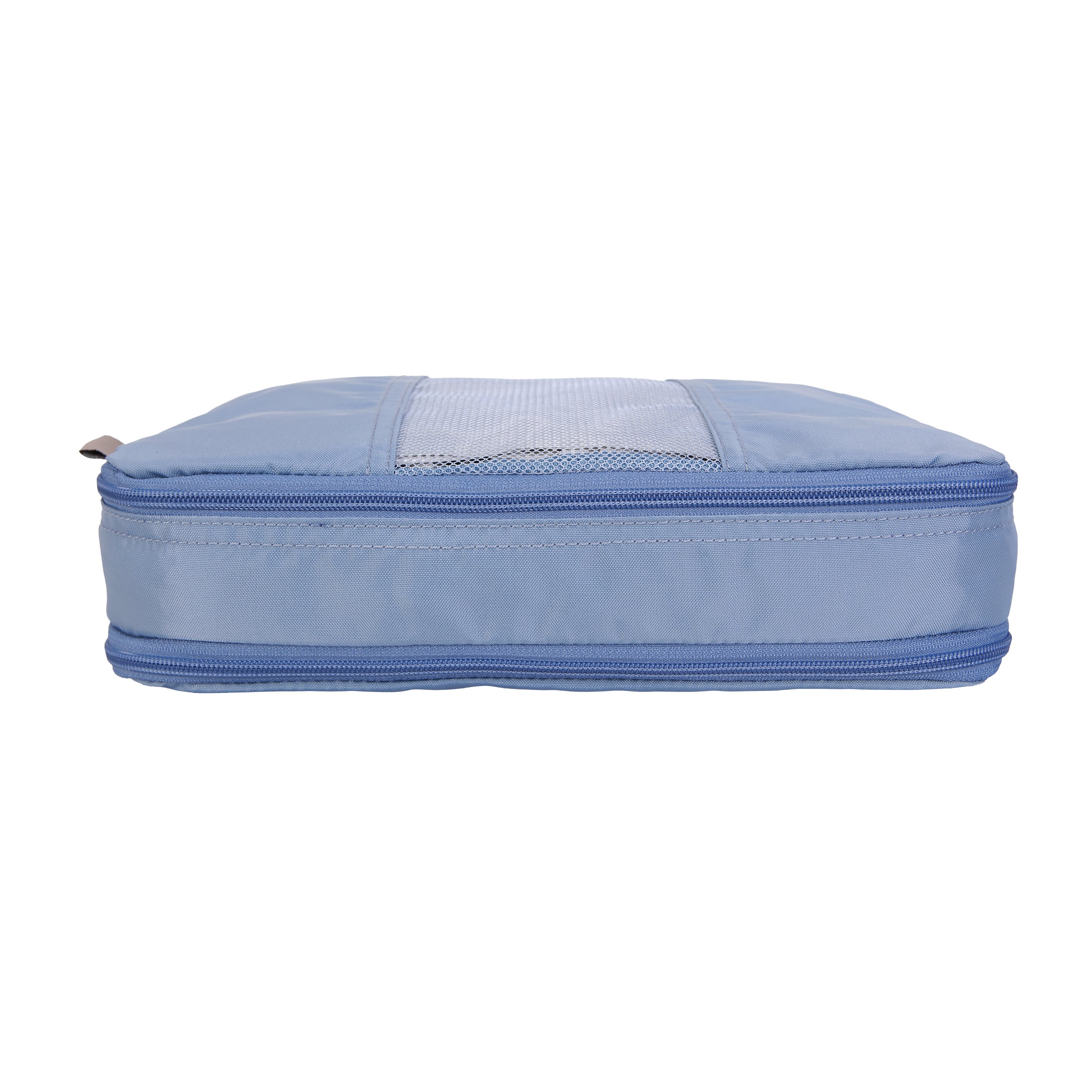 btL Brand 4 Piece Nylon Mesh Front Zippered Expandable Compression Packing Cubes, Blue Shadow