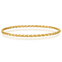 10K Solid Yellow Gold 2.50mm Twisted Slip On Bangle Bracelet
