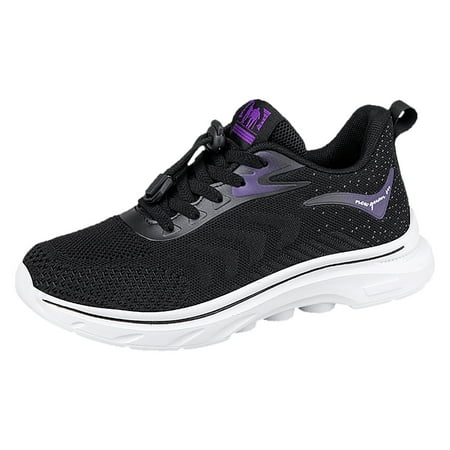 

Shoes for Women Flying Weaving Mesh Breathable Women s Shoes Round Head Low Top Soft Bottom Breathable Sneakers Running Shoes for Women Womens Walking Shoes(Color:Black Size:US 7.5)