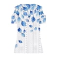 thumbnail image 4 of YUGYXL Eyelet Tops for Women Cold Shoulder Floral Blouse Scoop Neck Shirts Dressy Casual Blouses Summer Vacation Outfits Tops Blue Top M, 4 of 5