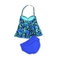 thumbnail image 2 of Island Escape Womens Tahiti Hi-Waist Pant 2 Piece Bandeau, Blue, 8, 2 of 2