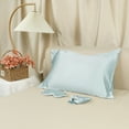 thumbnail image 7 of REGALWOVEN 1 Pcs Breathable Pillow Case with Envelope, Satin Pillowcases for Hair and Skin Light Blue Queen, 7 of 7