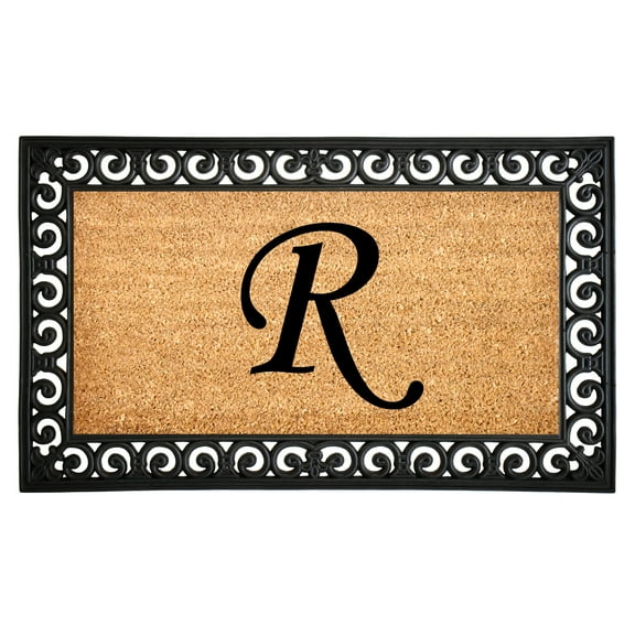 Gabriel Monogram Doormat, 18" x 30" (Letter R)
