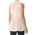 thumbnail image 2 of LE GALI Womens Pink Ruffled Sleeveless Tie Neck Top M, 2 of 2