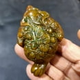 thumbnail image 1 of Antique-style jade carving, hand-held jade pendant, double fish, cicada, jade axe, 1 of 3