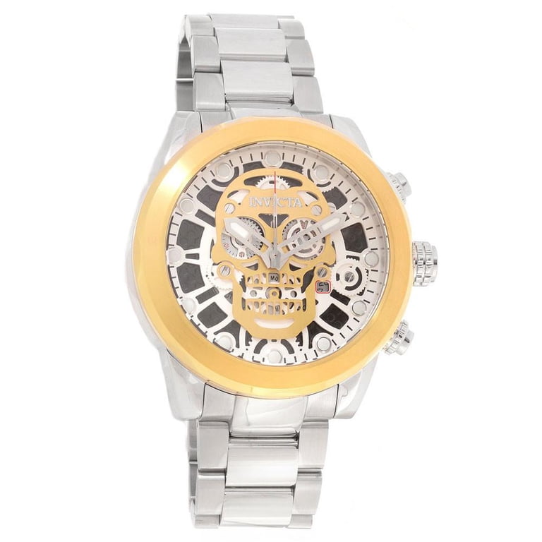 Invicta Gold-Tone and White Skeleton Dial Watch New INVICTA 0113 Men main image 3