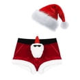 thumbnail image 3 of ZDHOOR Mens Santa Claus Costume Christmas Flannel Boxer Shorts H Red L, 3 of 6
