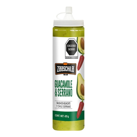 Salsa Zaaschila Guacamole Serrano 425gr