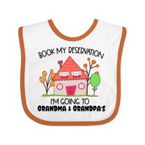 Inktastic Book My Reservation I'm Going to Grandma and Grandpa's Boys or Girls Baby Bib
