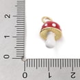 thumbnail image 3 of Real 18K Gold Plated Rack Plating Brass Enamel Charms with Jump Ring Long-Lasting Plated Lead Free & Cadmium Free 3D Mushroom Charm Red 15x10x10mm Hole: 3mm, 3 of 3