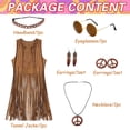 thumbnail image 5 of Alaiyaky 6Pcs 60s 70s Hippie Costume Set,Fancy Dress Cosplay Accessories with Fringe Vest Vintage Sunglasses Boho Accessories,Women Hippy Fancy Dress for Carnival Halloween Party, 5 of 7