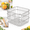 B, variant on Stainless Steel Wire Storage Basket, Compact Square Countertop Organizer for Fruit, Utensils & Small Items, Silver, 4.33 x 4.33 x 3.94 in