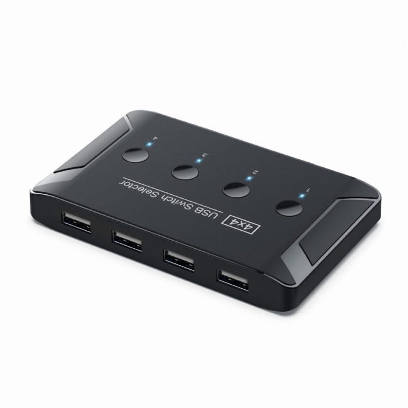 FVH KVM USB 2.0 Switch Selector 4 Port PCs Sharing 4 Devices for Keyboard Mouse Scanner Printer