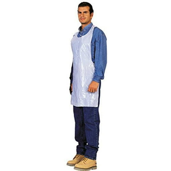 Disposable White Poly Aprons 24 x 42 (Case Of 100)