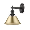thumbnail image 3 of 3306-BA1 BLK-BCB Golden Lighting Orwell - 1 Light Bath Vanity-9.88 Inches Tall and 7.5 Inches Wide-Matte Black Finish-Brushed Champagne Bronze Shade, 3 of 3