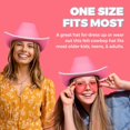 thumbnail image 4 of Bedwina Pink Cowgirl Hat - Felt Cowboy Hat with White Trim and Adjustable Neck-String, Fits Most Women and Teen Girls for Bachelorette, Play Costume Accessories, Themed Party or Dress-Up, 4 of 8