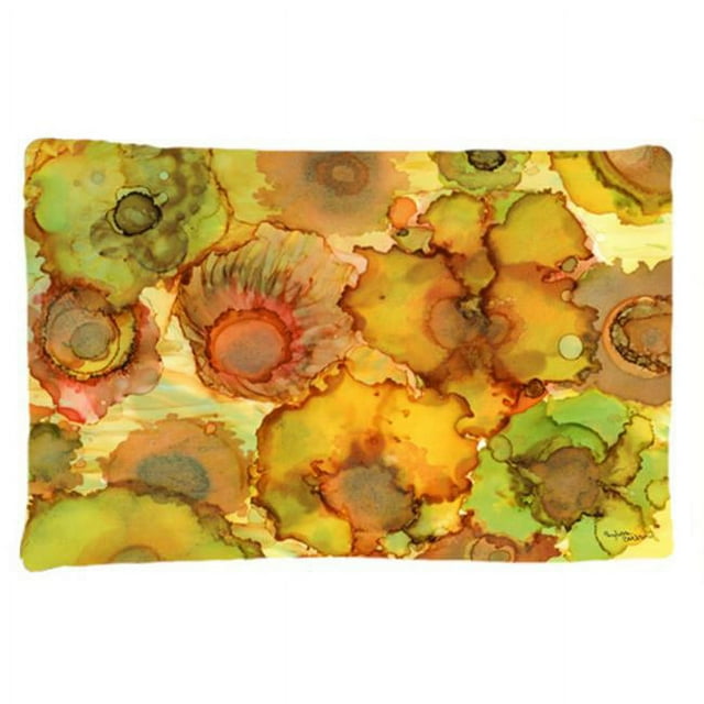 Carolines Treasures 8986PILLOWCASE Abstract Flowers in Yellows & Oranges Fabric Standard Pillowcase