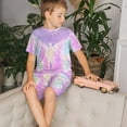 thumbnail image 4 of Balery Purple Sparkling Butterfly Conjunto de Pijama Infantil de Manga Corta con Estampado – Ropa de Dormir de Algodón Suave-4X-Large, 4 of 6