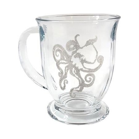 

16 oz Octopus Engraved Glass Coffee Mug