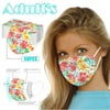 50/100 Stylish Butterfly Print Disposable Face Masks for Adults/Young Women, 3 Ply Breathable Dust Protection Mask with Adjustable Nose Clip & Ear Loops