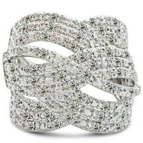 1Ct Round Cut Lab Grown Diamond (VVS1/G-H) 14K White Gold Cocktail Ring Fine Jewelry for Women Gifts