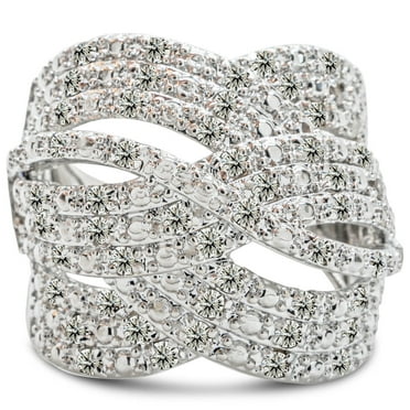 1Ct Round Cut Lab Grown Diamond (VVS1/G-H) 14K White Gold Cocktail Ring Fine Jewelry for Women Gifts