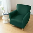 thumbnail image 6 of Eurhowing 1-Piece Stretch Armchair Slipcover, Velvet Anti-Slip Chair Covers with Arms, Soft Accent Chair Cover for Living Room, Office, Banquet, Dark Green, 6 of 8