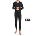 thumbnail image 2 of Minnieouse Calzoncillos largos de invierno, ropa interior térmica, camisetas de manga larga de felpa con autocalentamiento de Color sólido, pantalones conjuntos de ropa Negro XXL Minnieouse AP013640-02, 2 of 6