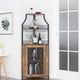 thumbnail image 5 of De esquina wine gabinete con removable wine rack: industrial wine bar gabinete con barn door y adjustable estantes para dining, sala de estar o kitchen in retro brown, 5 of 8
